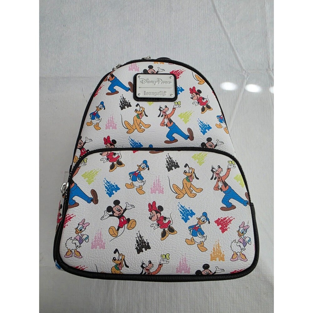 2024 Disney Parks Fab 5 Mickey Minnie Goofy Donald Pluto Loungefly Mini Backpack